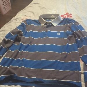 Vans Blue Striped Long Sleeve Tee